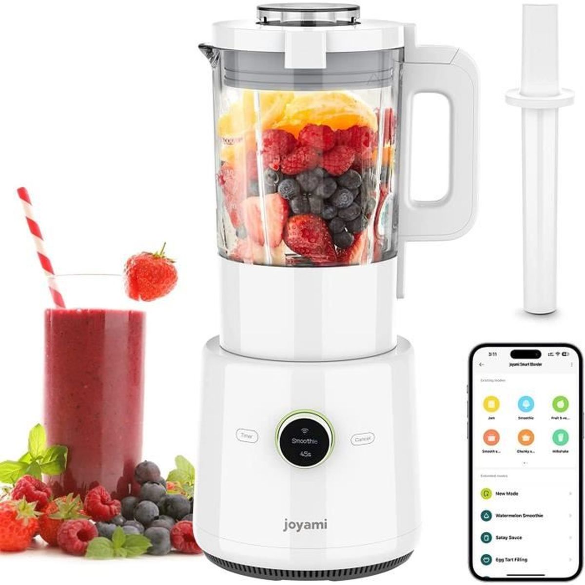 Joyami Blender Mixeur Smoothie Chauffant Soupe Professionnel 1.6L avec