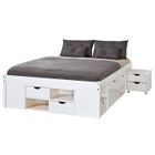 ALTOBUY ALASKA - Lit 160x200cm multi-rangement Vernis Blanc