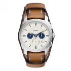 Montre homme FOSSIL Machine chrono cuir marron - Mouvement à Quartz - Couleur Blanc