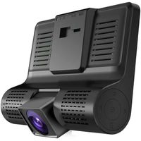 Caméra Embarquée Voiture Avant Arriere Dashcam 3 Lentille Full 1080P HD DVR G-senseur Noir A167