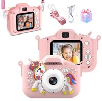 Appareil Photo Enfants, Mini Caméra 2.0 Pouces Appareil Photo pour Enfants,HD 1080P Caméra Vidéo Selfie avec 32GB SD Carte, Rose
