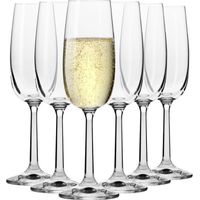 Krosno Flûte Cristal de Champagne en Verre - Lot de 6 Flûtes - 170 ml - Collection Pure - Lavable au Lave-Vaisselle