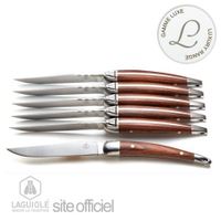 Coffret luxe 6 couteaux design manche bois exotique