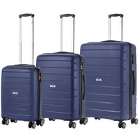 Série de valises TravelZ Big Bars - Série de trois trolleys avec serrure TSA - Jaune