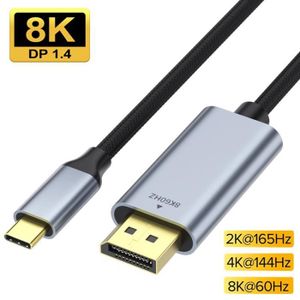 CÂBLE RÉSEAU  Noir-Câble USB C vers DisplayPort, 8K DP, Type C 3
