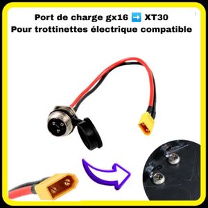 PIECES DETACHEES TROTTINETTE ELECTRIQUE 1 Port de charge GX16 XT30 pour trottinette électr