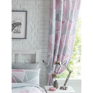 Rideau Gris Et Rose