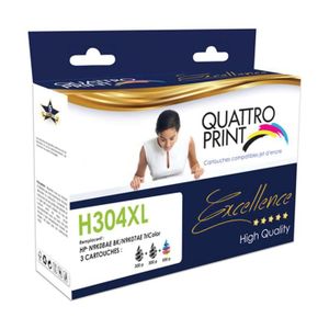 Cartouche D'encre Noire HP 304 XL Compatible - Marque Qualitoner - Neuf - Pour DeskJet 2620/3762 Etc.