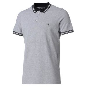 Hommes T Shirt Kangol Fermeture Éclair Polo rayé à manches courtes T-Shirt Top S-2XL