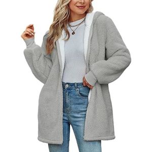 Generic Sweat à capuche Femme avec zippé-Gris- à prix pas cher