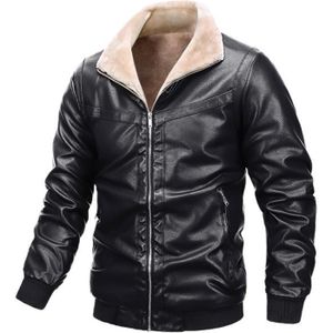 BLOUSON Blouson Homme Cuir Moto Veste Hiver Parka Marque L