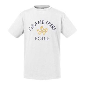 T-SHIRT T-shirt Enfant Blanc Grand Frère Poule Famille Mig