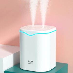 Humidificateur d'air silencieux avec veilleuse, 2 buses, arrêt