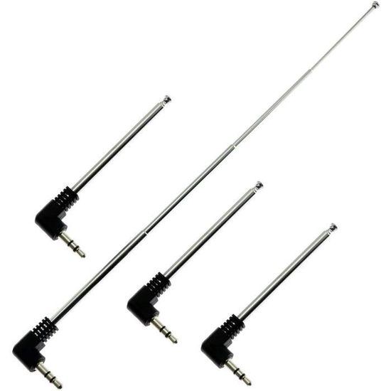 Antenne Télescopique 6 Sections En Acier Inoxydable - Longueur 480 Mm, Diamètre 2 Mm Femelle - Pour Radio FM, TV