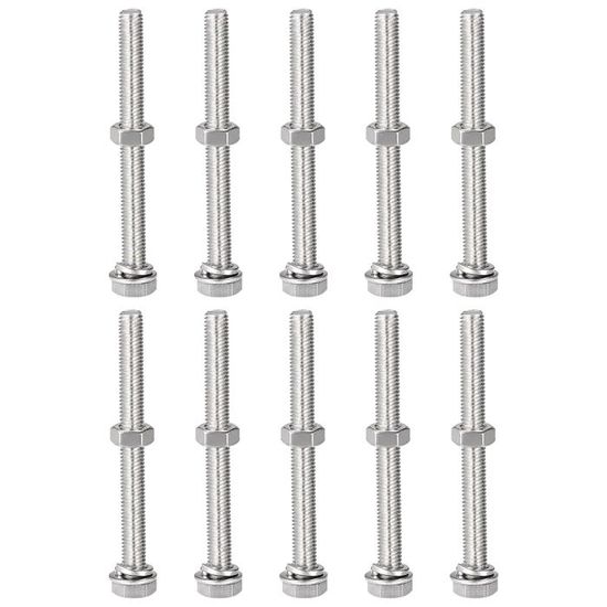 Boulons + Écrous Hexagonaux En Acier Inox A2 - Filetage Complet M2 Et M2.5 | Lot Neuf Métrique