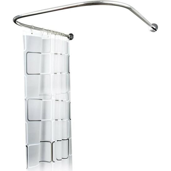Tringle à Rideau De Douche En U – Acier Inoxydable 304 – Sans Perçage – Extensible 85-120 Cm – Pour Baignoire Ou Douche - 6