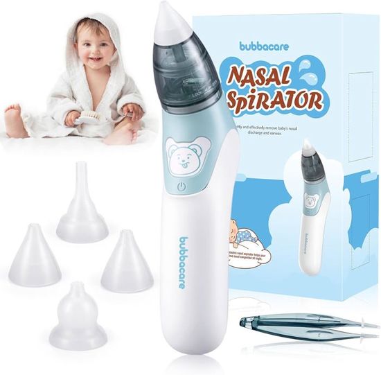Mouche-Bébé Électrique Anluomania - 5 Niveaux Aspiration - 3 Buses Silicone - LED Et Musique - Rechargeable