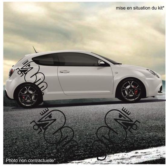 ALFA ROMEO déco Toit serpent croix - - Kit Complet - voiture Sticker  Autocollant Graphic Decals