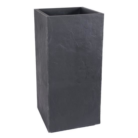 EDA Kunststoff Übertopf VOLCANIA Steindekor anthrazitgrau - 99,5 x 39