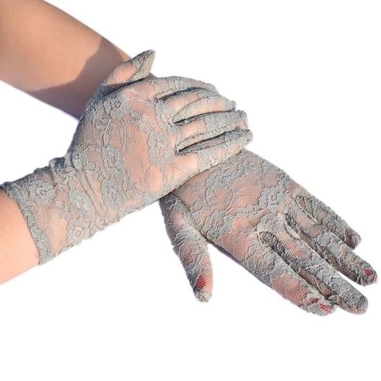 2 Paires Gants Longs Dentelle Sans Doigts 28cm Paillettes Lolita - Gants Mariée Opéra Rose