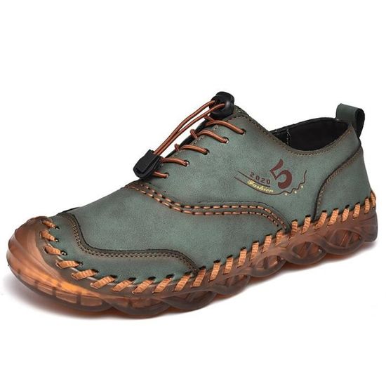 Baskets En Cuir Pour Homme - Chaussures De Sport Décontractées Avec Lacets | Légeres Et Polyvalentes