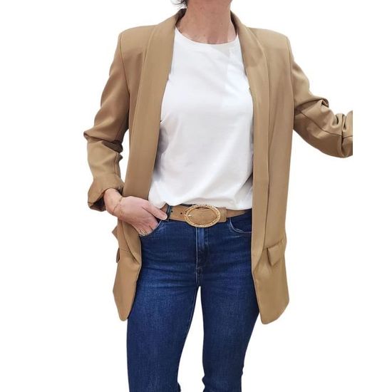 Blazer Femme élégant Et Classique - Coupe Slim Fit, Manches Longues, Polyester, Pour Bureau Et Soirées Décontractées