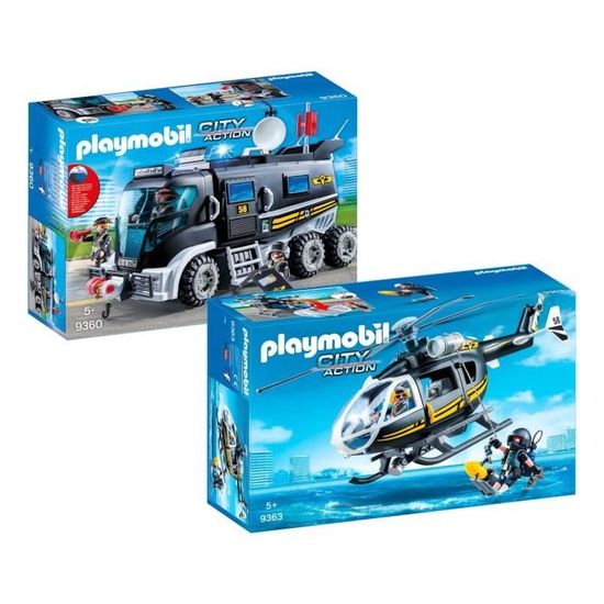 PLAYMOBIL - 9360 - City Action - Camion policiers d'élite avec sirène et  gyrophare - Cdiscount Jeux - Jouets