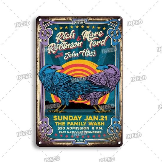 Plaque En Tôle Rétro FEMER - 12 X 18 Cm - Design Rock & Roll Musique - Décoration Murale Pour Intérieur, Salon, Chambre, Bureau - Fabriqué En Allemagne
