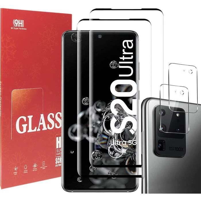 2 Pièces Protection écran pour Galaxy S20 Ultra avec 2 Pièces Caméra Protection écran,Samsung Galaxy S20 Ultra Verre Trempé Membrane