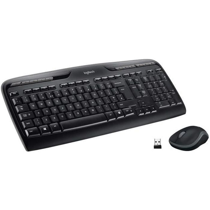 Ensemble Clavier Souris – Sans fil – Logitech – MK330 – AZERTY – Noir