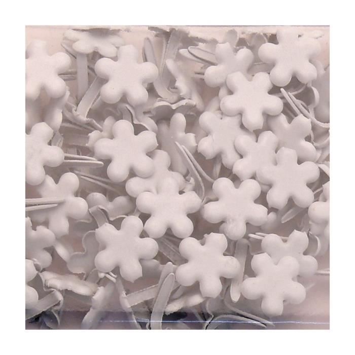 Attaches parisiennes fleurs blanche 7mm 7 mm Blanc