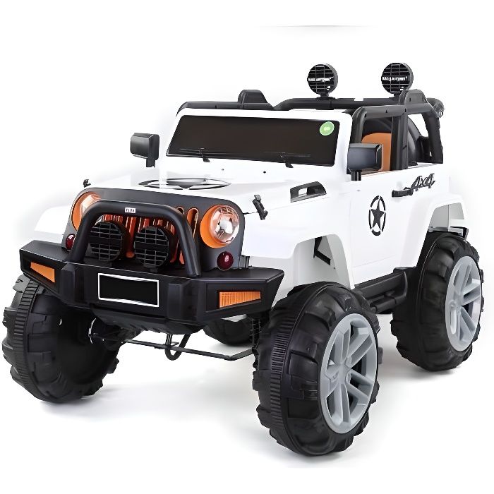 ATAA BIGFOOT 4X4 Blanc - Voiture électrique pour enfant avec batterie 12v et télécommande