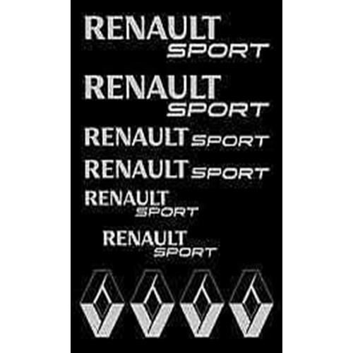 10 Sticker Autocollant RENAULT SPORT couleur Gris Clio Twingo Megane Sandero - Par MXSPIRIT