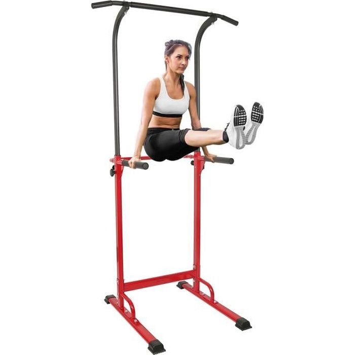 Chaise Romaine Réglable pour Fitness Musculation Pull Up Barre de Traction Power Tower Charge Max 150 kg