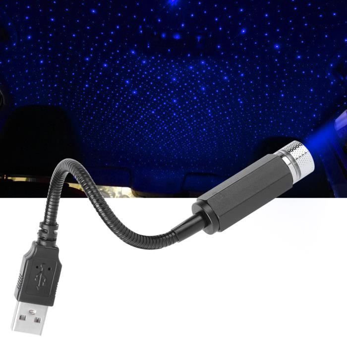 Lampe de ciel étoilé réglable du toit de voiture USB projecteur d'ambiance romantique lampe décorative( Lumière bleu-violet )