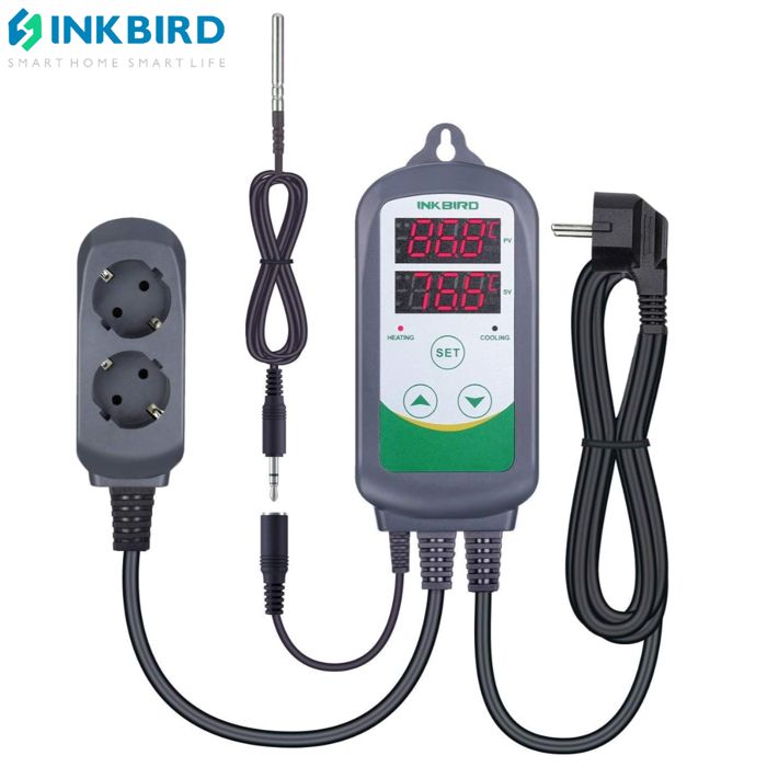 Regulateur de Temperature Prise Thermostat Numérique, Inkbird ITC-308S+Sonde NTC 5cm - 220V Thermostat avec Sonde Amovible