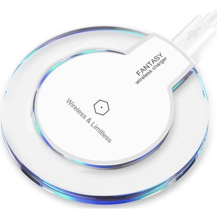 Blanc Chargeur sans fil Pad de charge + iPhone Récepteur sans fil pour Apple iPhone 5 5S 6 6S 7 Plus