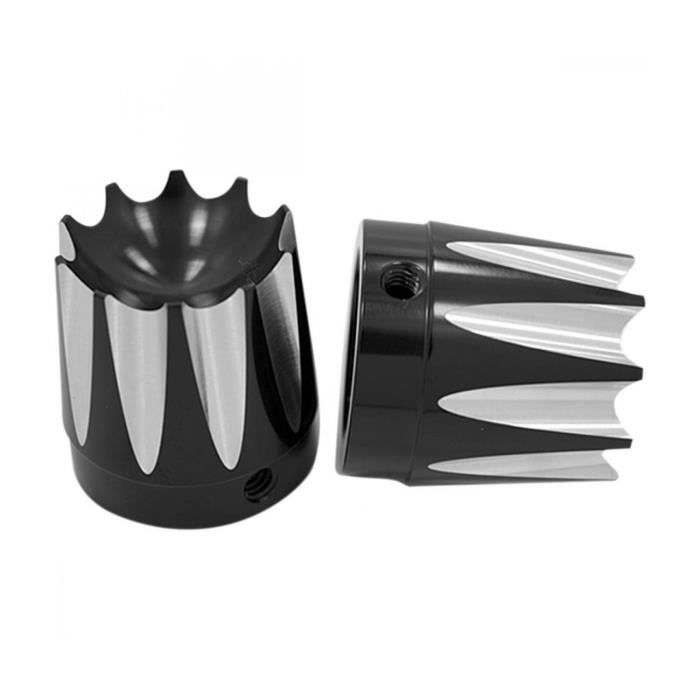 HARLEY DAVIDSON FLT / FLHT - 00/07 / FXD 04/07- CACHES ECROUS NOIR ROUE AVANT EXCALIBUR - 0214-0855