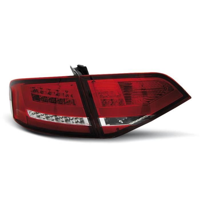 Paire de feux arriere Audi A4 B8 08-11 berline LED BAR rouge blanc