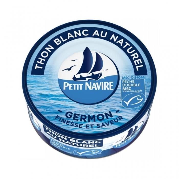 Petit Navire Thon Blanc Au Naturel Germon Finesse Et Saveur 160g (lot de 5)