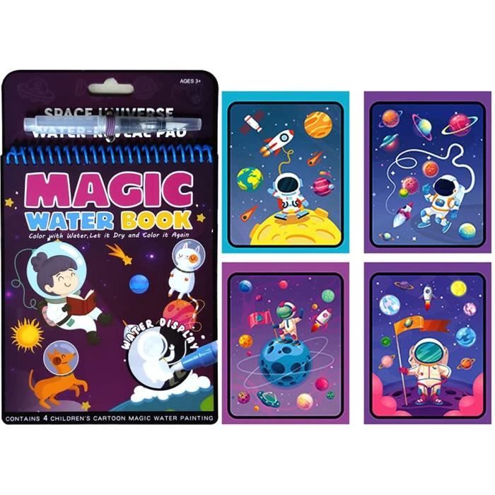 Magic Water Drawing Book Réutilisable avec 1 Pcs Magic PenWater Doodle Mat Kids Painting Writing Doodle Toy Board Birthday Christm