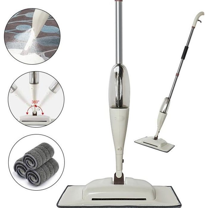 Balai Lave Sol Avec Vaporisateur Microfibre Balais Serpillère Pour Nettoyage Sol