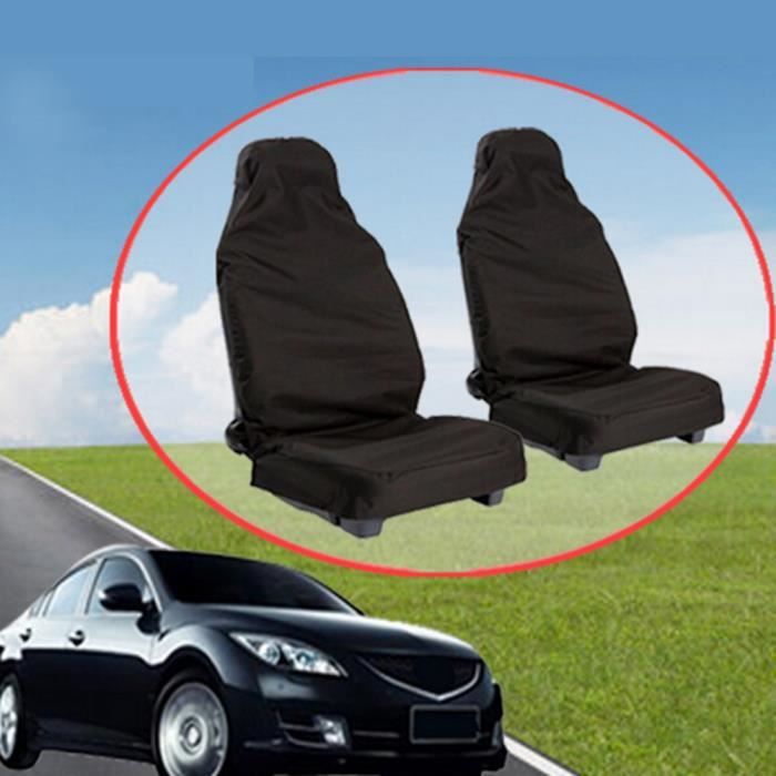 2 pièces Nylon universel voiture camion étanche siège avant housse de protection noir