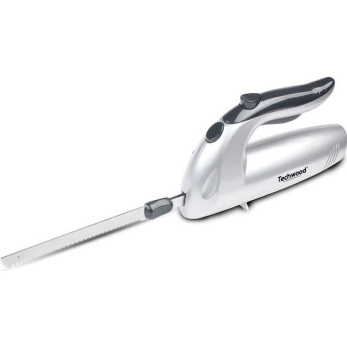 Couteau Électrique 150W Bouton Double sécurité Lame INOX de 24,5cm Lame pour découper les surgelés