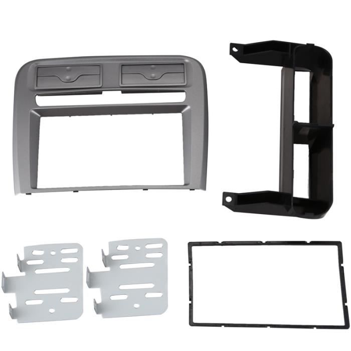 Pièces Auto,2 Din autoradio Fascia adapté pour Fiat Grand Punto 2005 2009 roue gauche tableau de bord montage - Type Silver #C