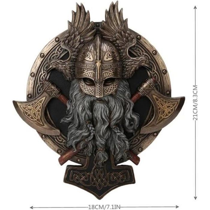 Statue deco,Plaque de décoration murale Viking Berserker,Double Axe,décoration murale Vintage,décoration nordique - Type A