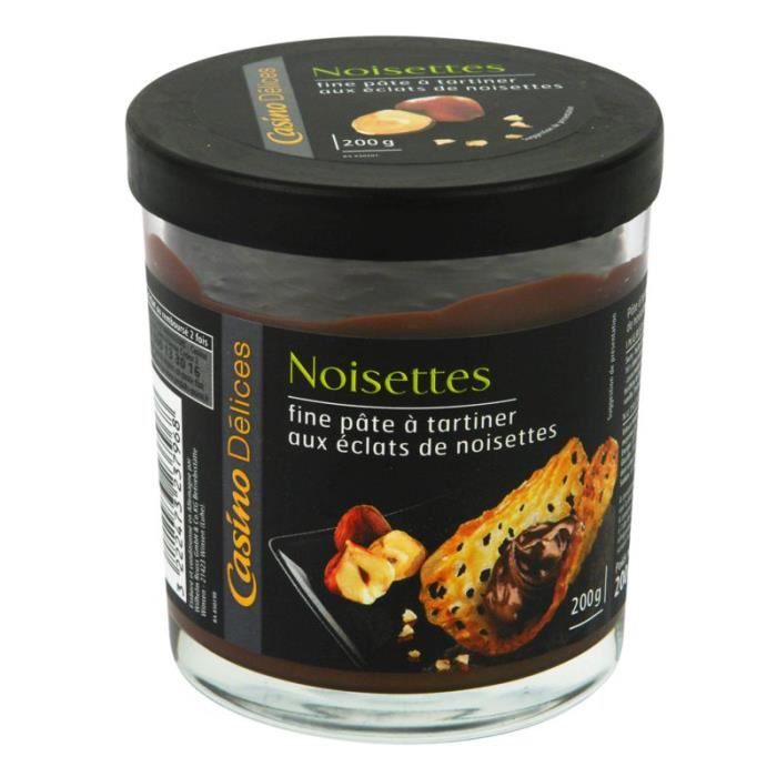 CASINO DELICES Pâte à tartiner aux éclats de noisette - 200g