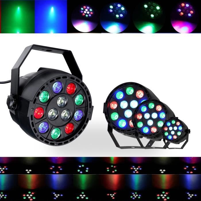 Jeux de lumières 4 DJ LIGHT PAR MINI à LEDs RGBW 12X3W DMX + étrier de fixation