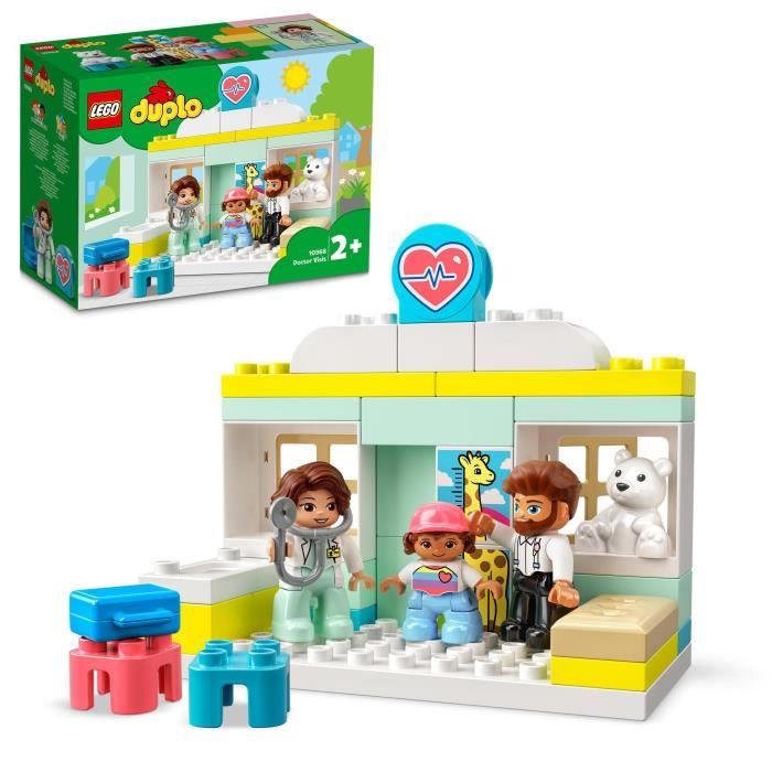 LEGO® 10968 DUPLO La Visite Médicale, Jeu de Construction Grandes Briques, Jouet Éducatif d'Apprentissage Pour Bébés Dès 2 Ans