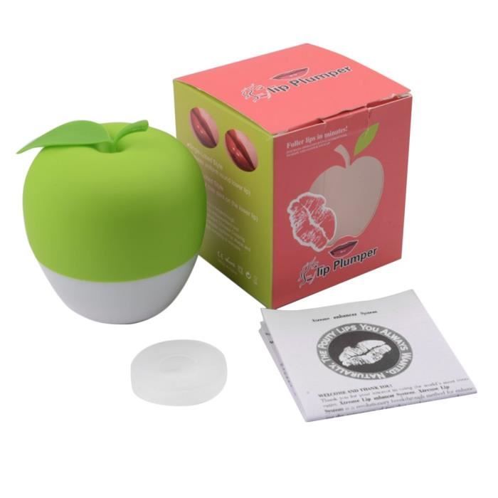 Silicone Femmes Lip Plumper Enhancer Fruit Apple Shape Lip Beauty Lips Plumper, vert